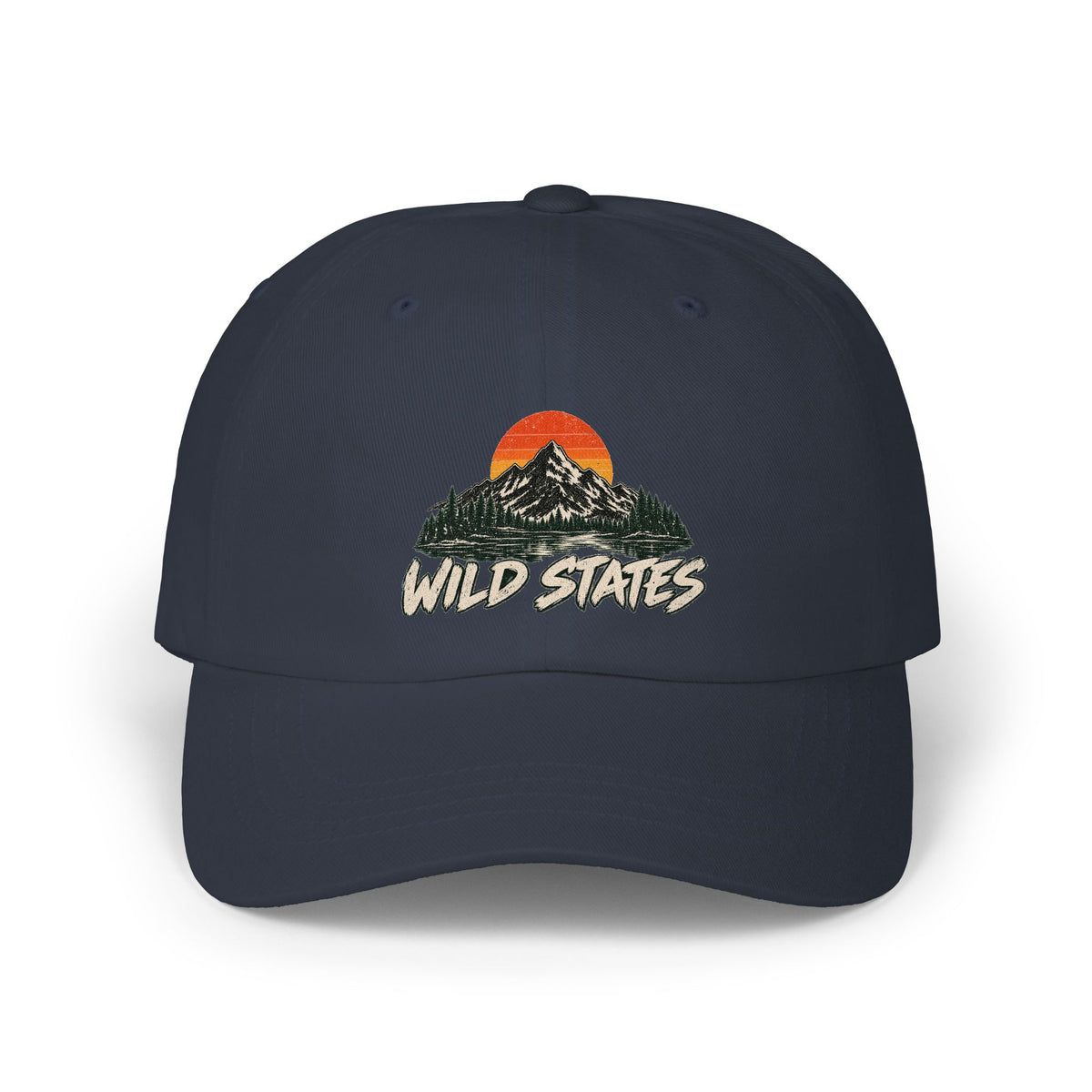 Dad Cap — 'Wild States' Mountain Sunset Embroidered Hat