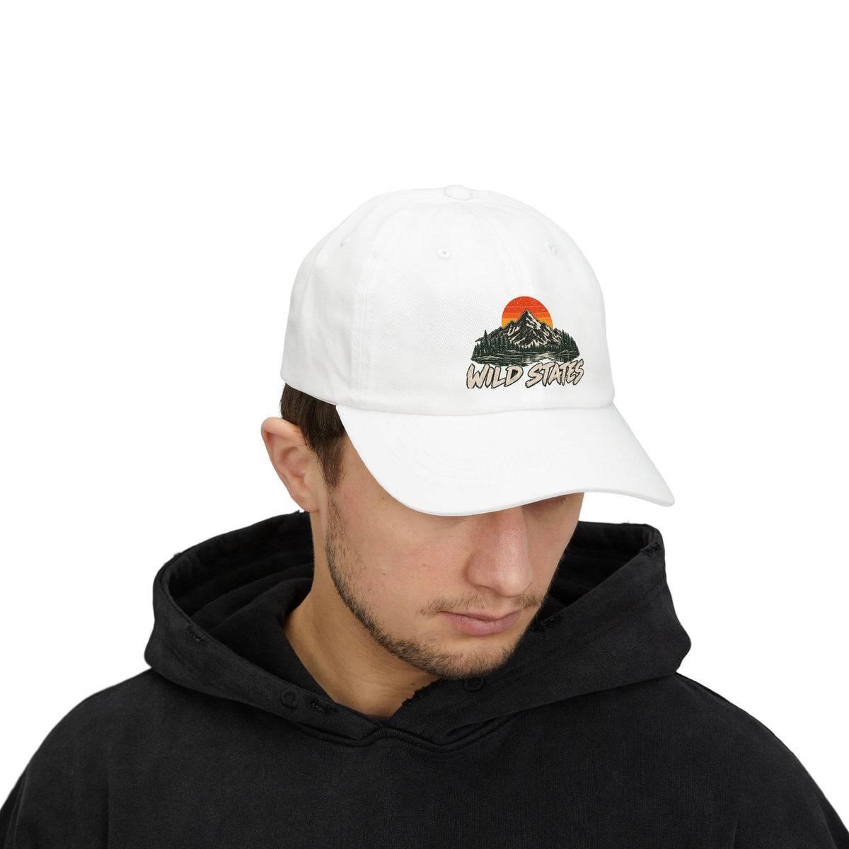 Dad Cap — 'Wild States' Mountain Sunset Embroidered Hat