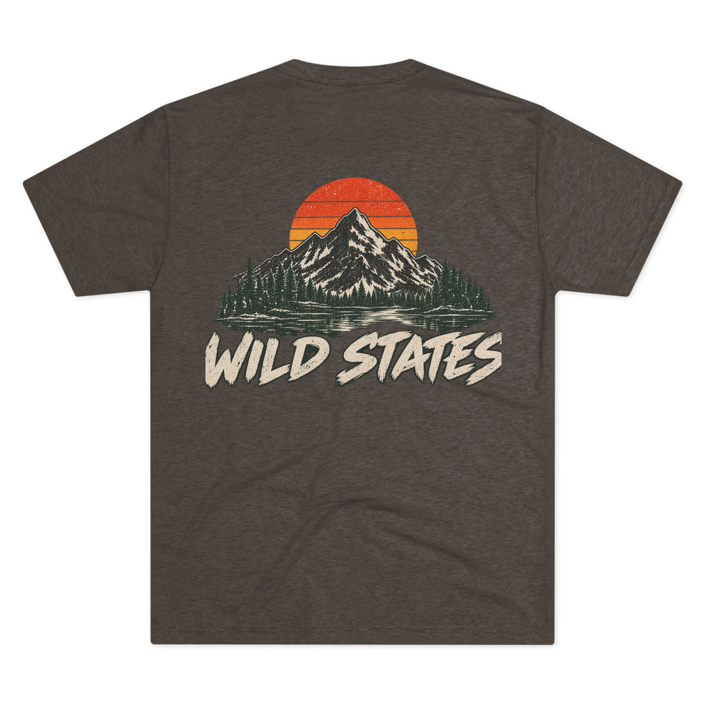 Wild States Mountain T-Shirt — Vintage Sunset Outdoor Adventure Tee