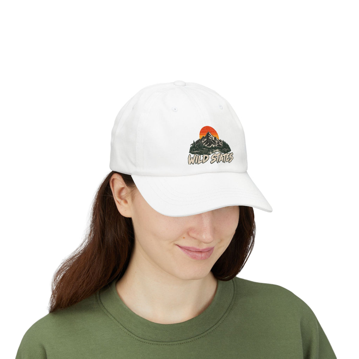 Dad Cap — 'Wild States' Mountain Sunset Embroidered Hat
