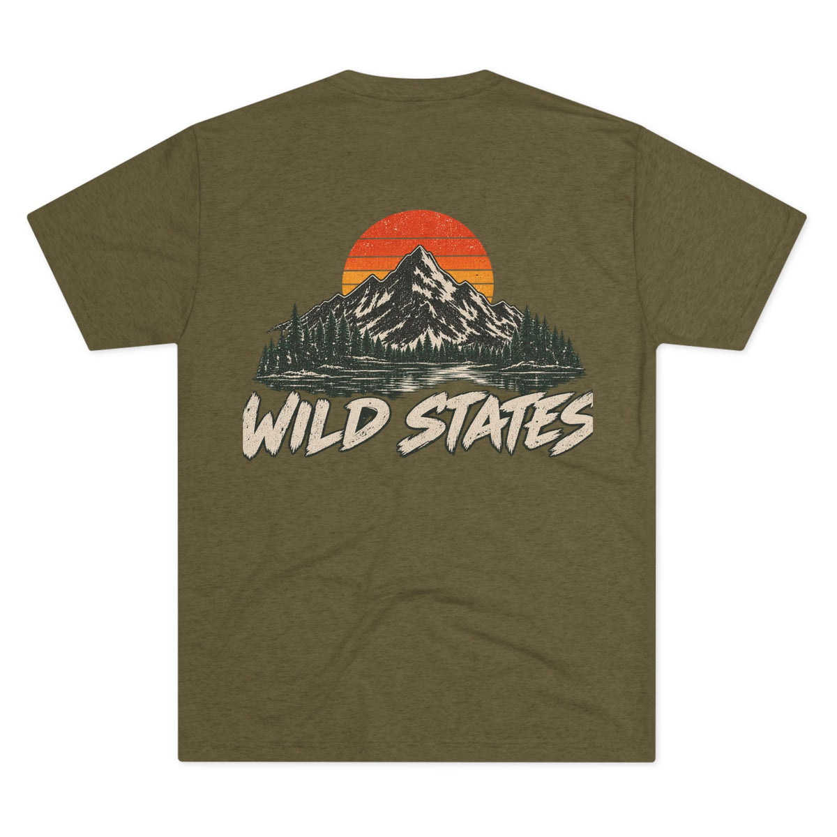 Wild States Mountain T-Shirt — Vintage Sunset Outdoor Adventure Tee