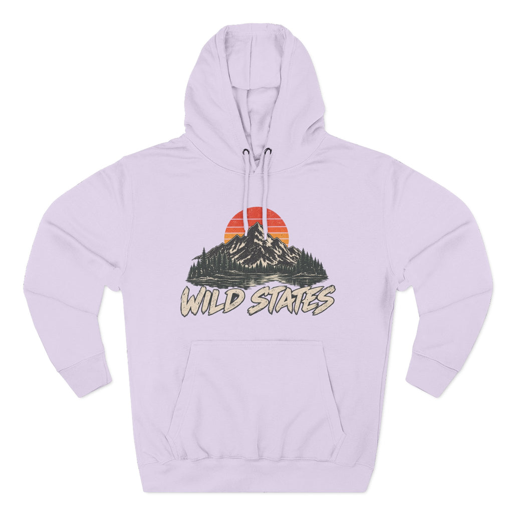Wild States Mountain Hoodie — Retro Sunset Outdoor Pullover