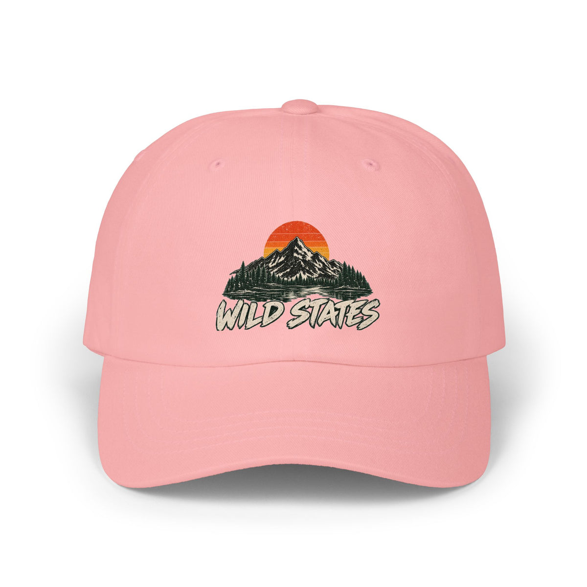Dad Cap — 'Wild States' Mountain Sunset Embroidered Hat