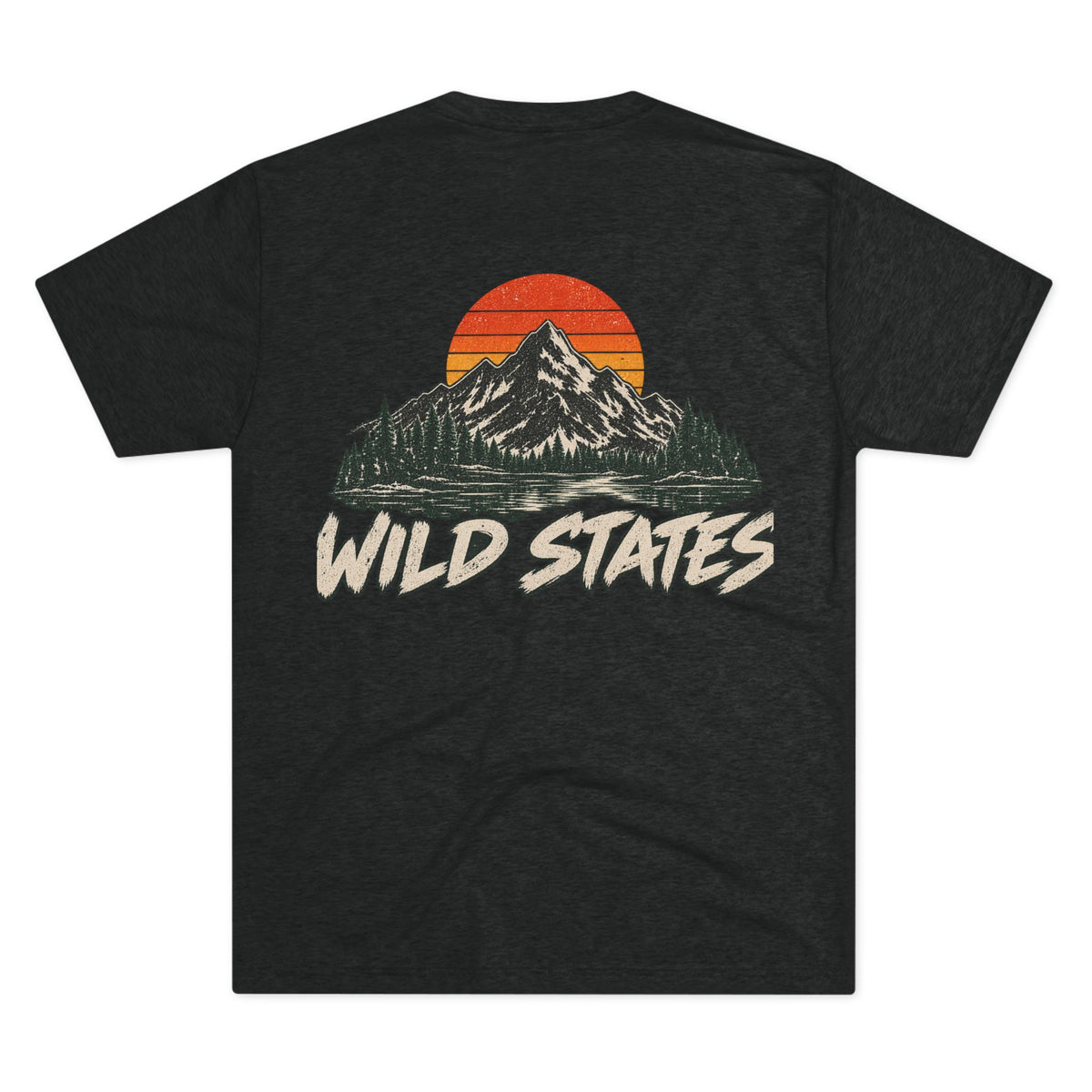 Wild States Mountain T-Shirt — Vintage Sunset Outdoor Adventure Tee