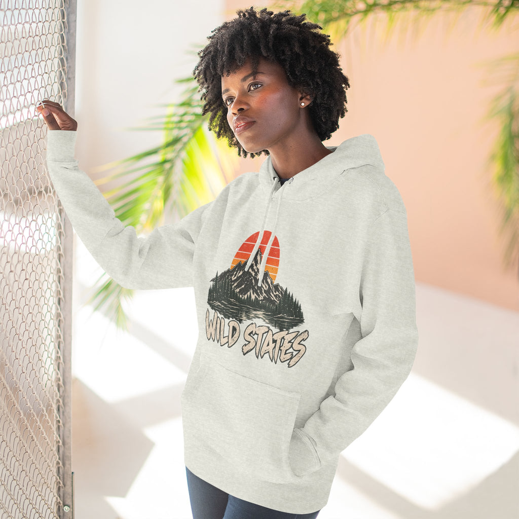 Wild States Mountain Hoodie — Retro Sunset Outdoor Pullover