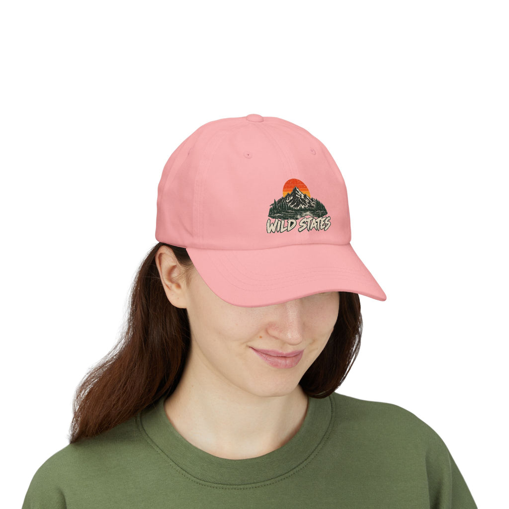 Dad Cap — 'Wild States' Mountain Sunset Embroidered Hat
