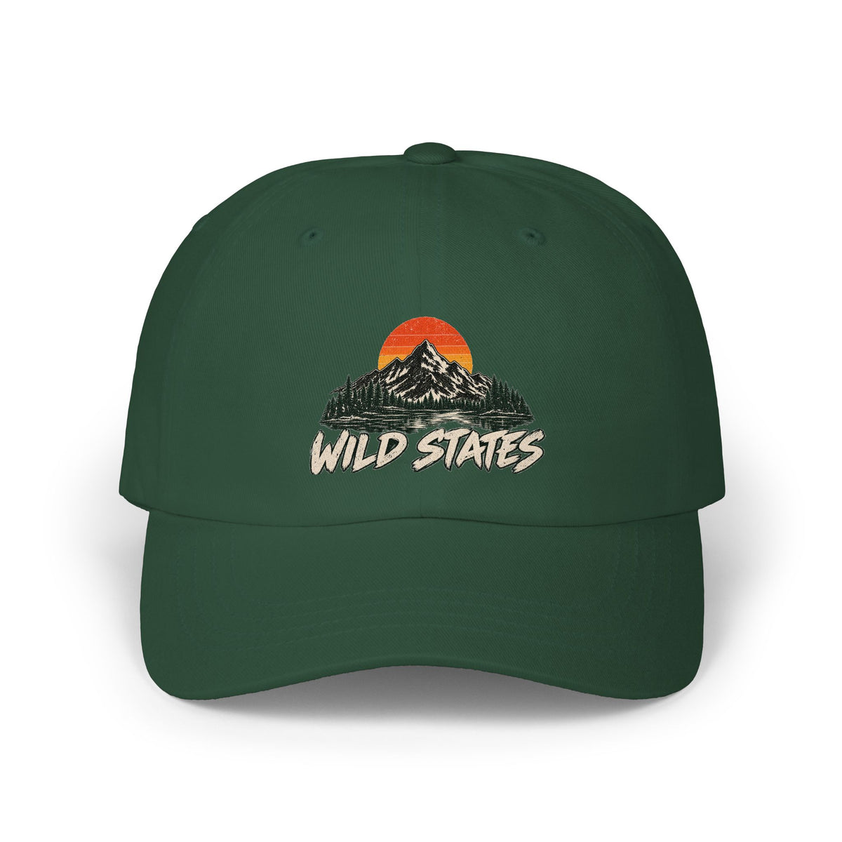 Dad Cap — 'Wild States' Mountain Sunset Embroidered Hat