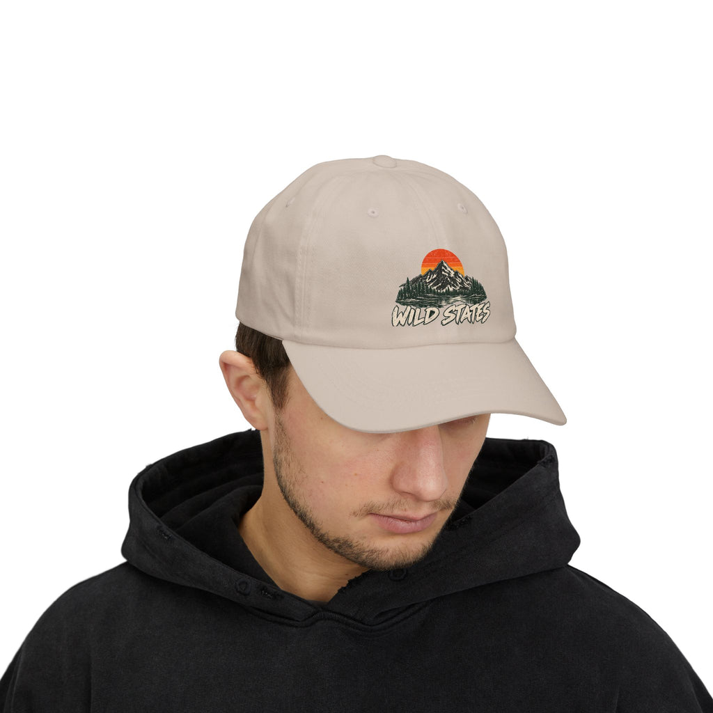 Dad Cap — 'Wild States' Mountain Sunset Embroidered Hat