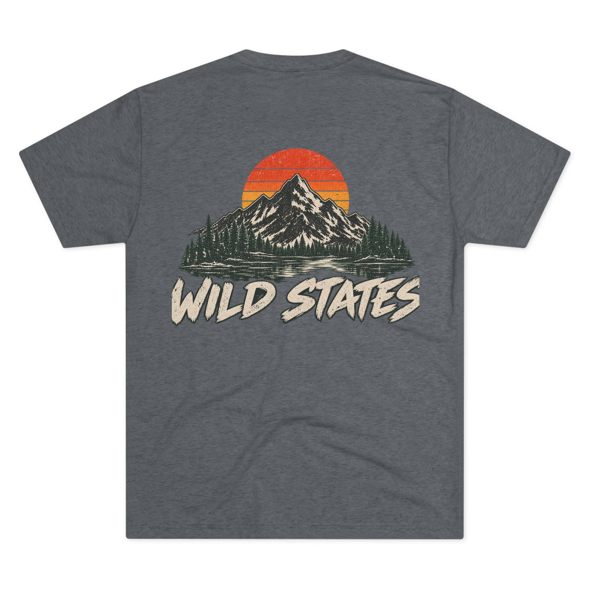 Wild States Mountain T-Shirt — Vintage Sunset Outdoor Adventure Tee