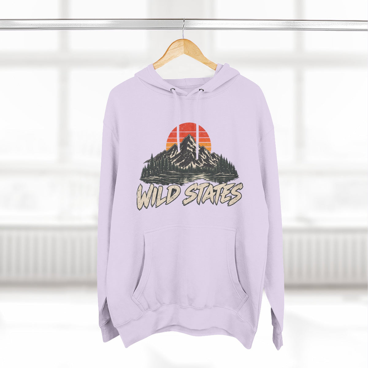 Wild States Mountain Hoodie — Retro Sunset Outdoor Pullover