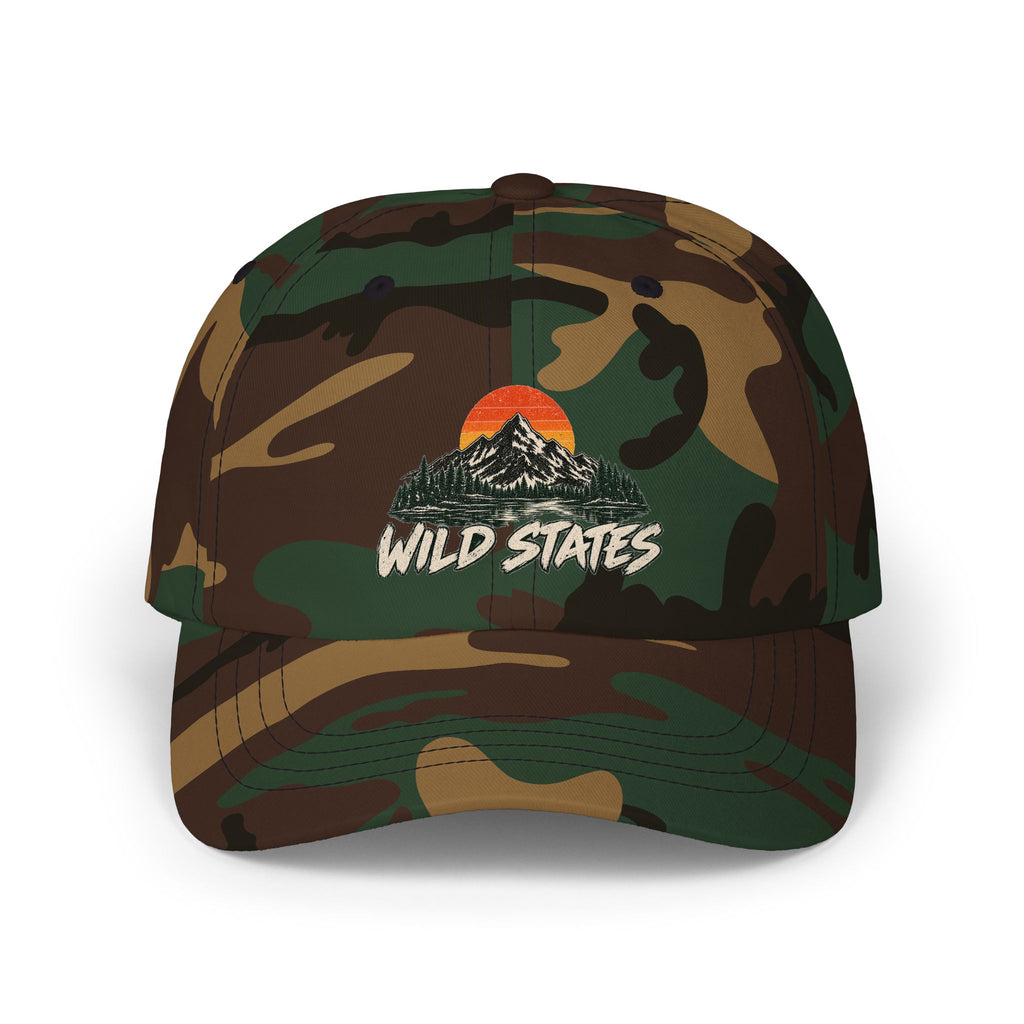 Dad Cap — 'Wild States' Mountain Sunset Embroidered Hat