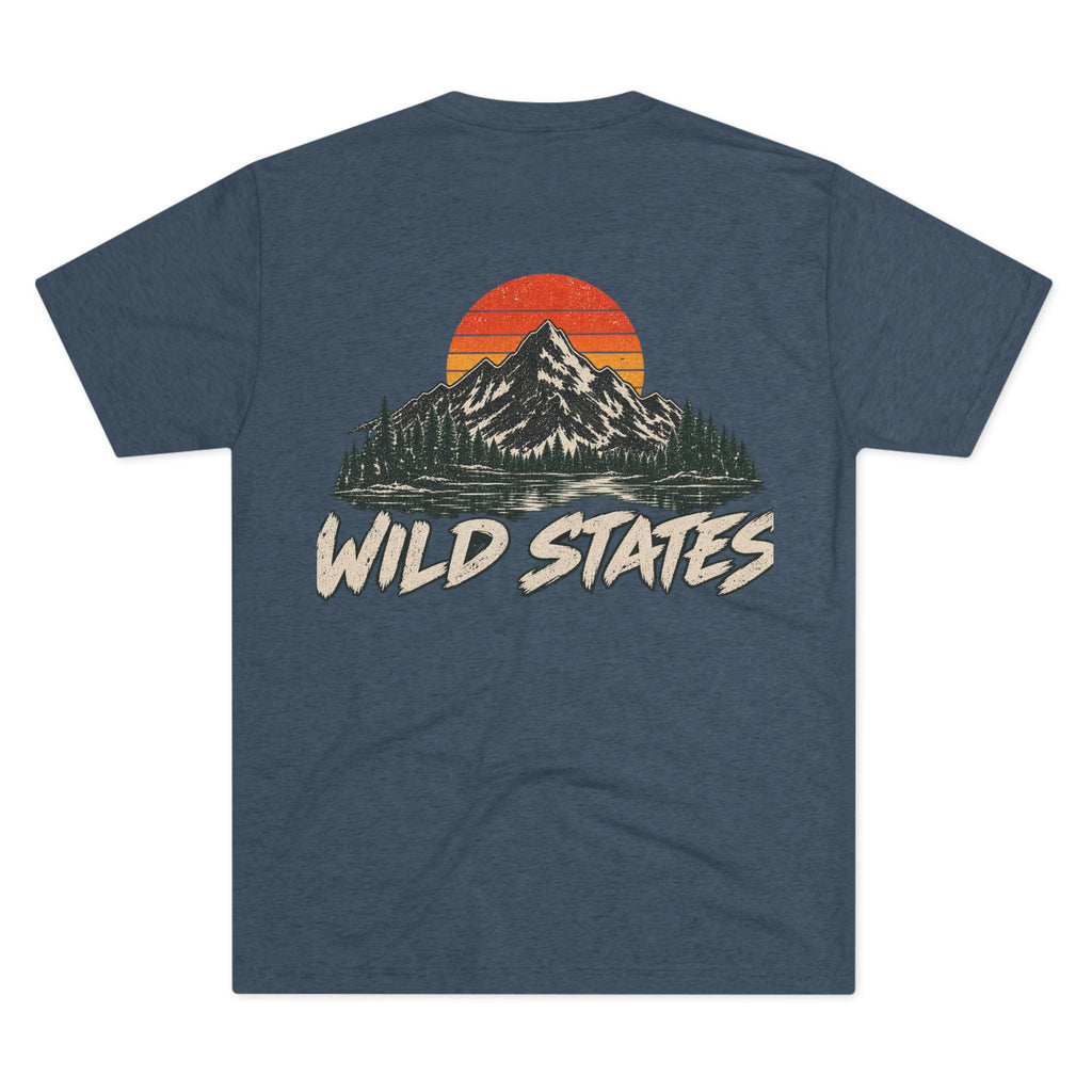 Wild States Mountain T-Shirt — Vintage Sunset Outdoor Adventure Tee