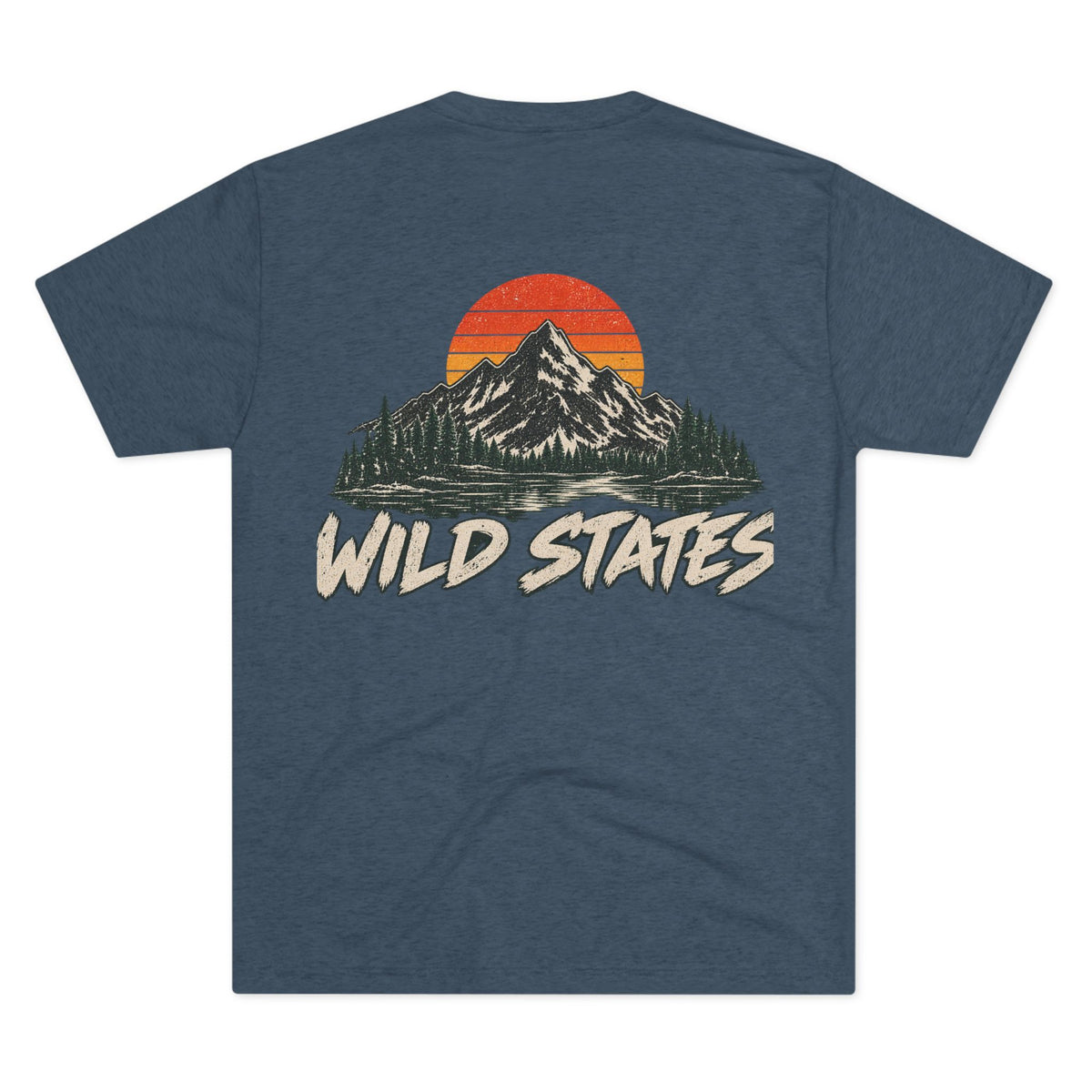 Wild States Mountain T-Shirt — Vintage Sunset Outdoor Adventure Tee