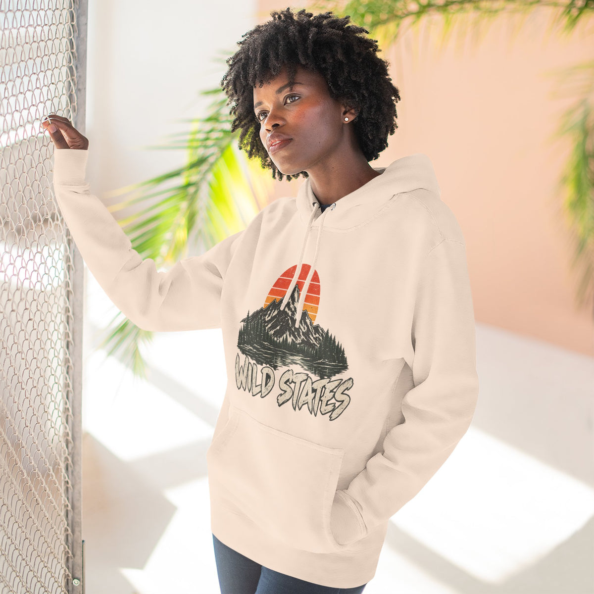Wild States Mountain Hoodie — Retro Sunset Outdoor Pullover