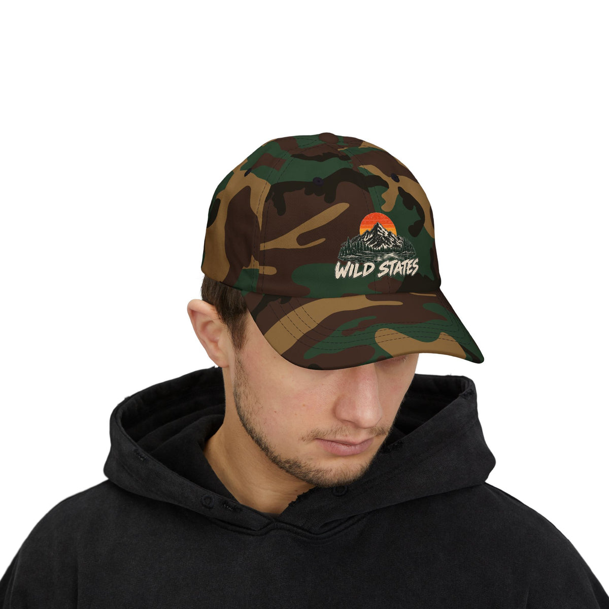 Dad Cap — 'Wild States' Mountain Sunset Embroidered Hat