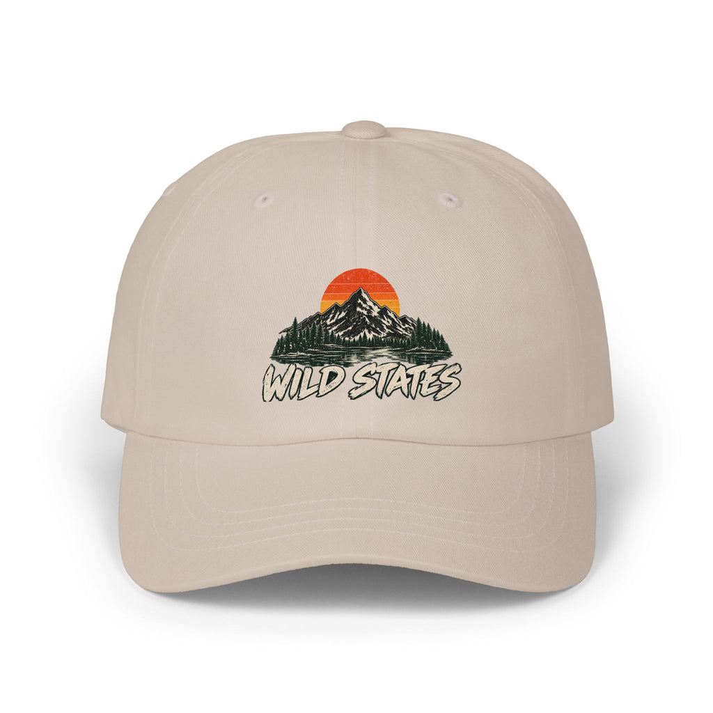 Dad Cap — 'Wild States' Mountain Sunset Embroidered Hat
