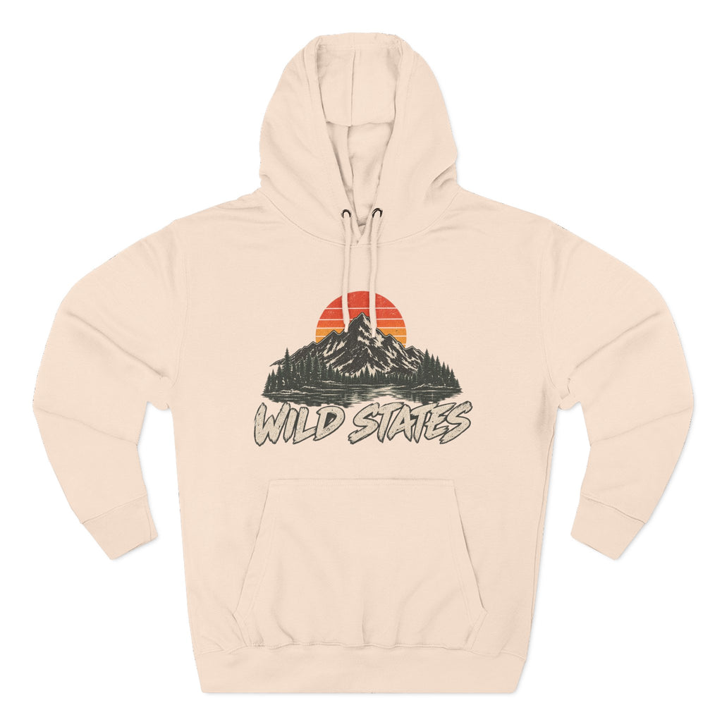 Wild States Mountain Hoodie — Retro Sunset Outdoor Pullover