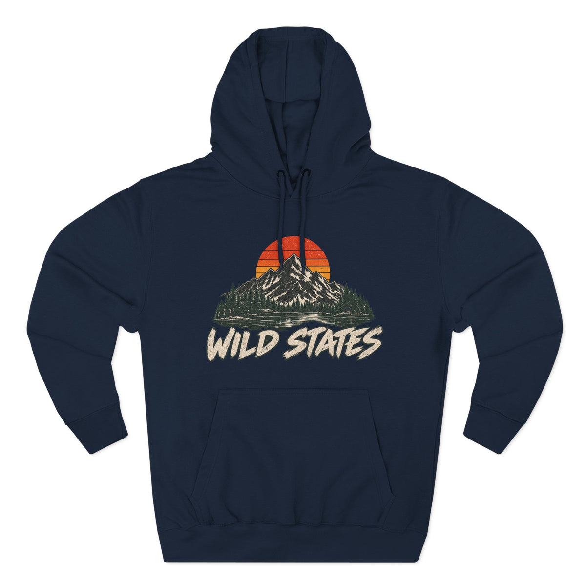 Wild States Mountain Hoodie — Retro Sunset Outdoor Pullover