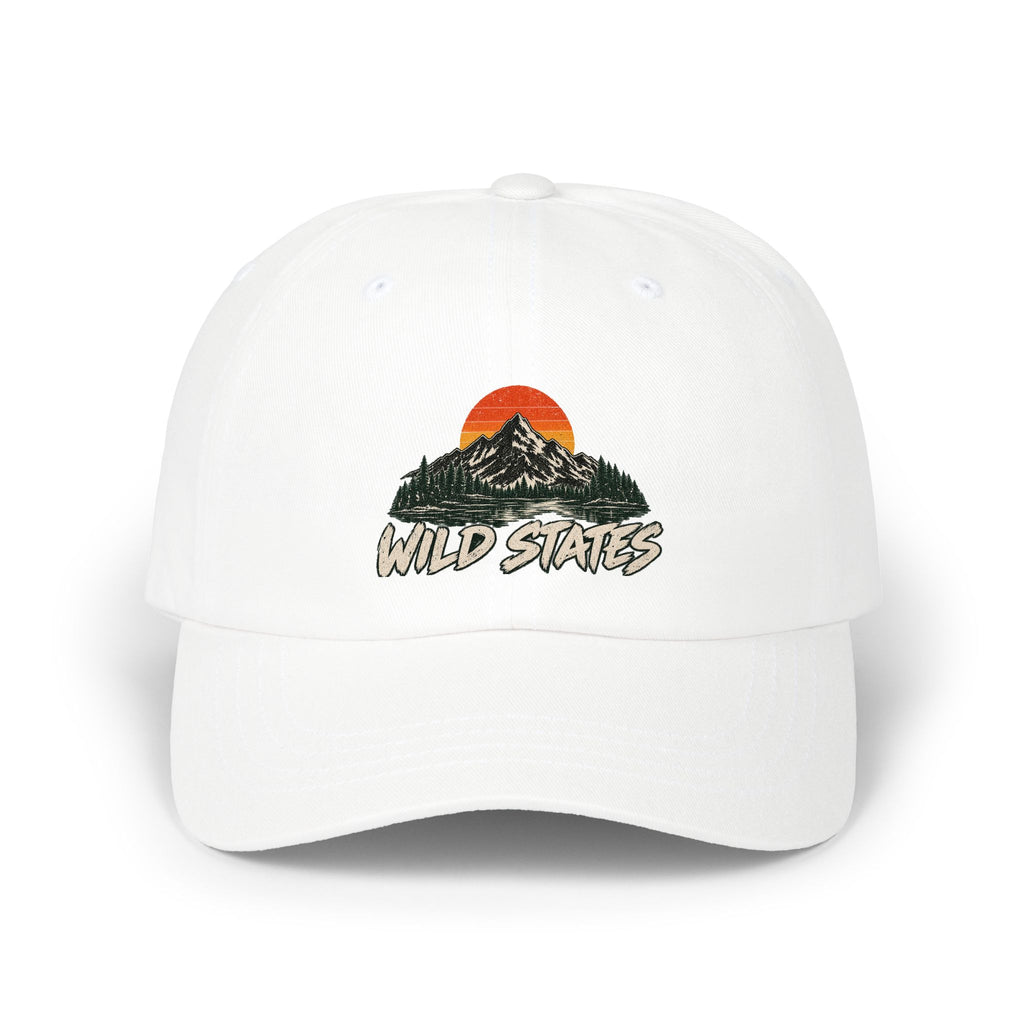 Dad Cap — 'Wild States' Mountain Sunset Embroidered Hat