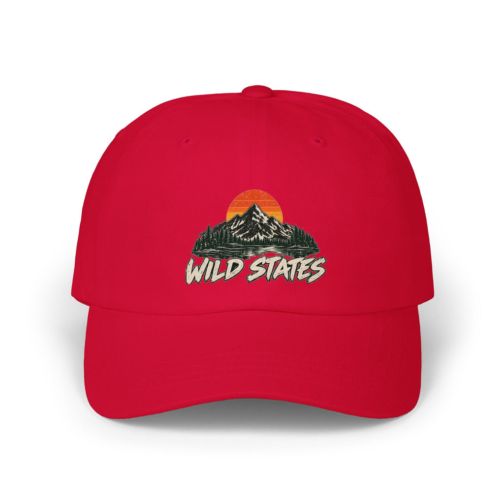 Dad Cap — 'Wild States' Mountain Sunset Embroidered Hat