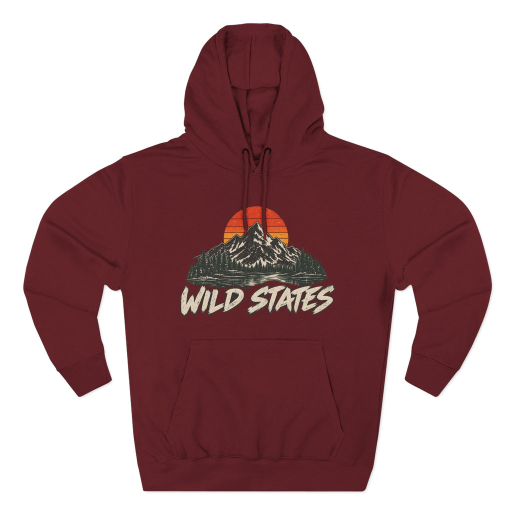 Wild States Mountain Hoodie — Retro Sunset Outdoor Pullover