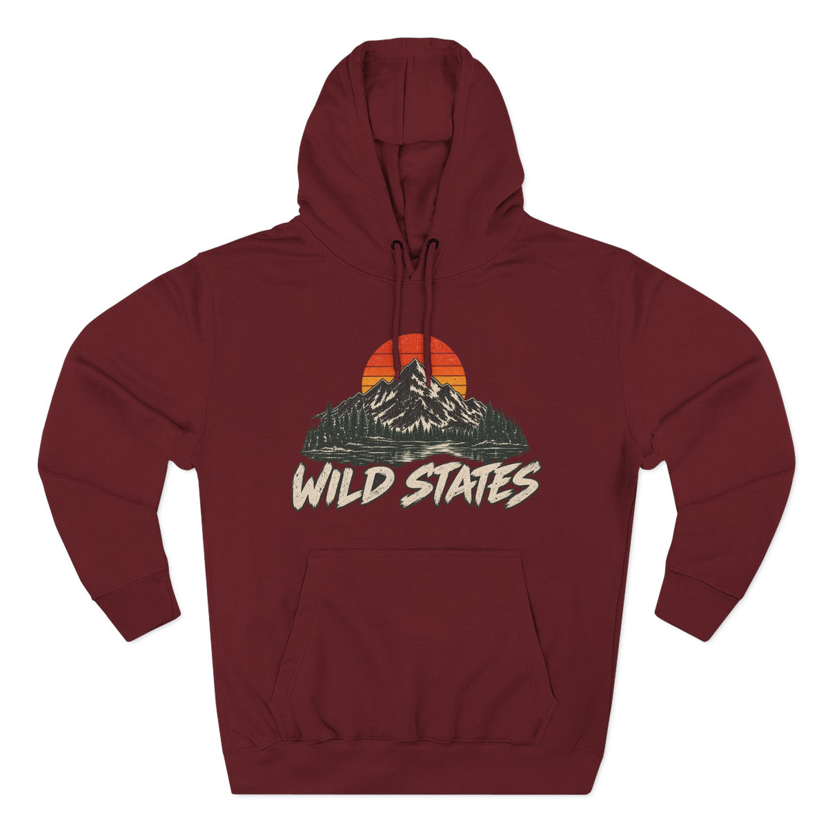 Wild States Mountain Hoodie — Retro Sunset Outdoor Pullover