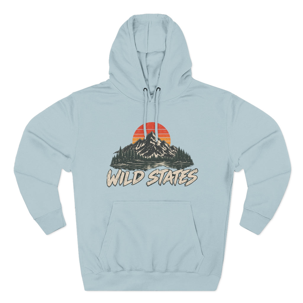 Wild States Mountain Hoodie — Retro Sunset Outdoor Pullover
