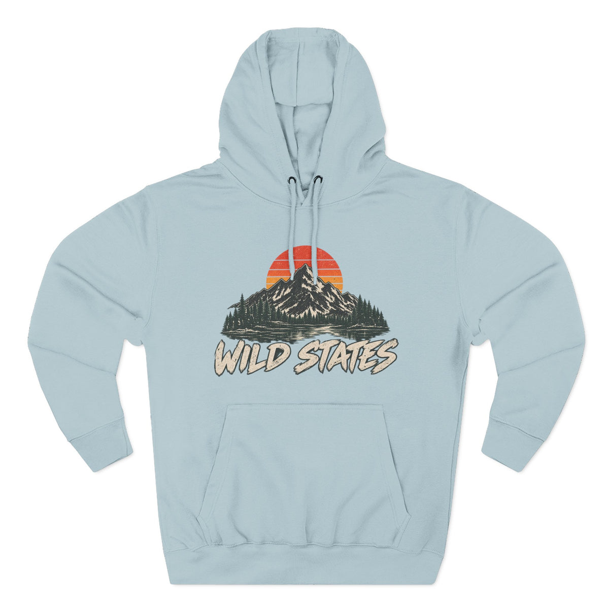 Wild States Mountain Hoodie — Retro Sunset Outdoor Pullover