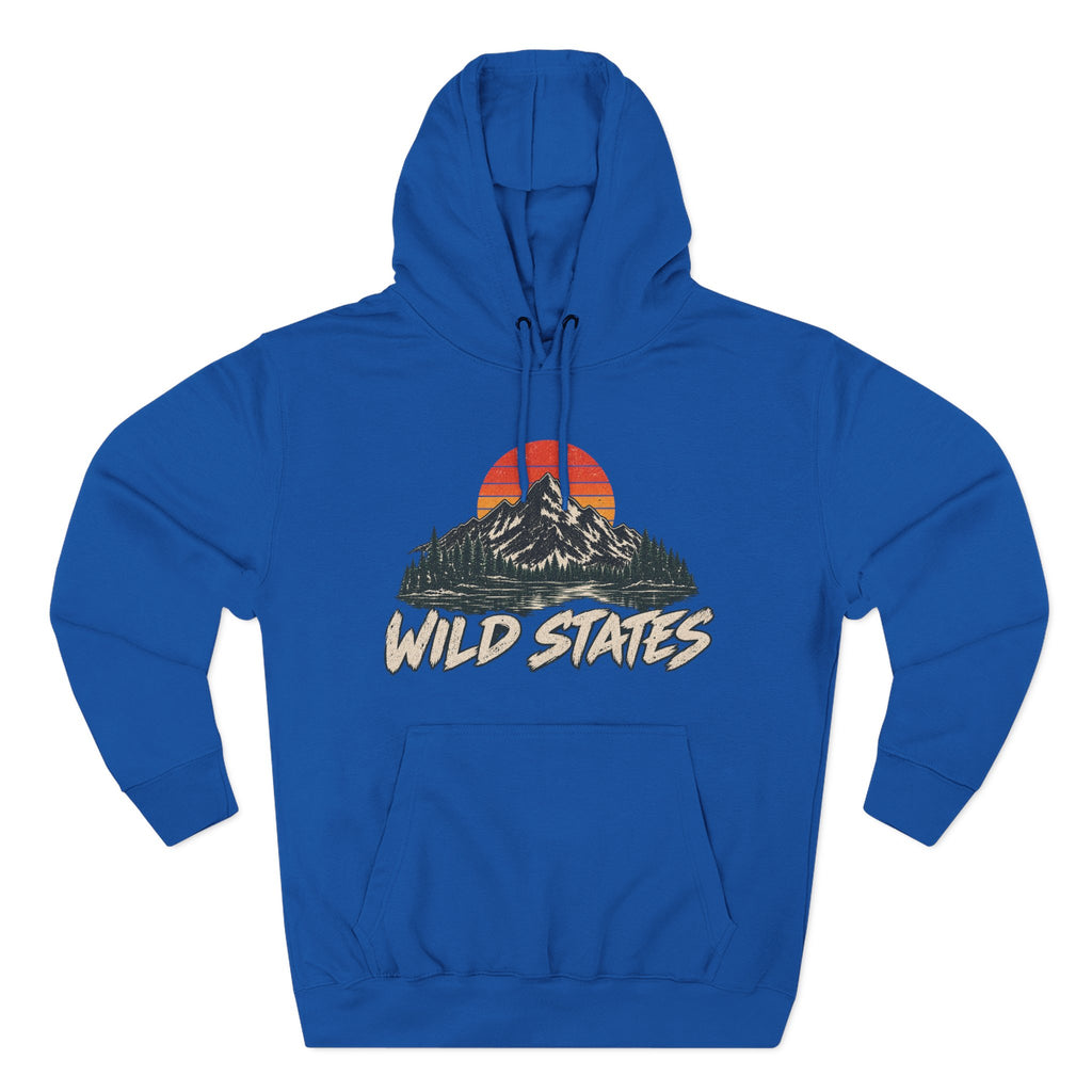 Wild States Mountain Hoodie — Retro Sunset Outdoor Pullover