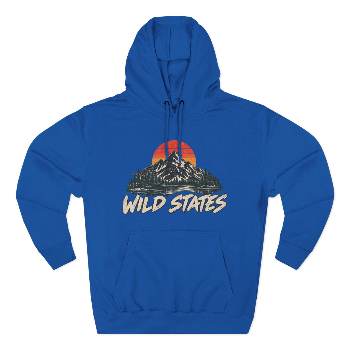 Wild States Mountain Hoodie — Retro Sunset Outdoor Pullover