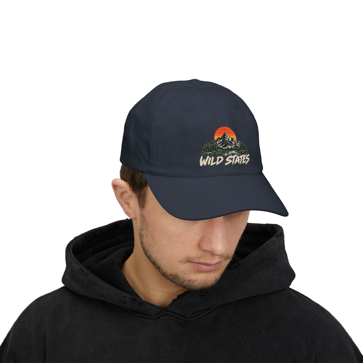 Dad Cap — 'Wild States' Mountain Sunset Embroidered Hat