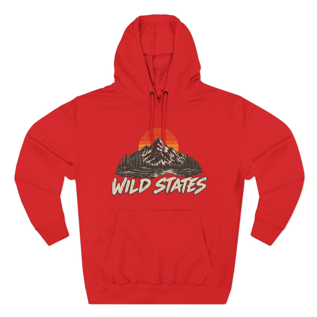 Wild States Mountain Hoodie — Retro Sunset Outdoor Pullover