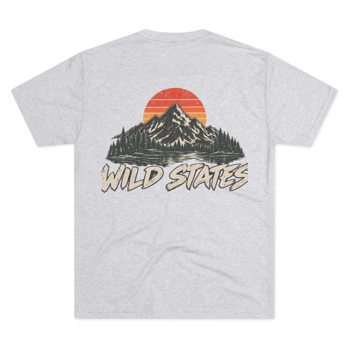 Wild States Mountain T-Shirt — Vintage Sunset Outdoor Adventure Tee