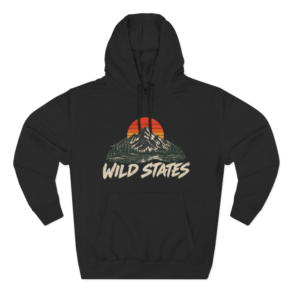 Wild States Mountain Hoodie — Retro Sunset Outdoor Pullover