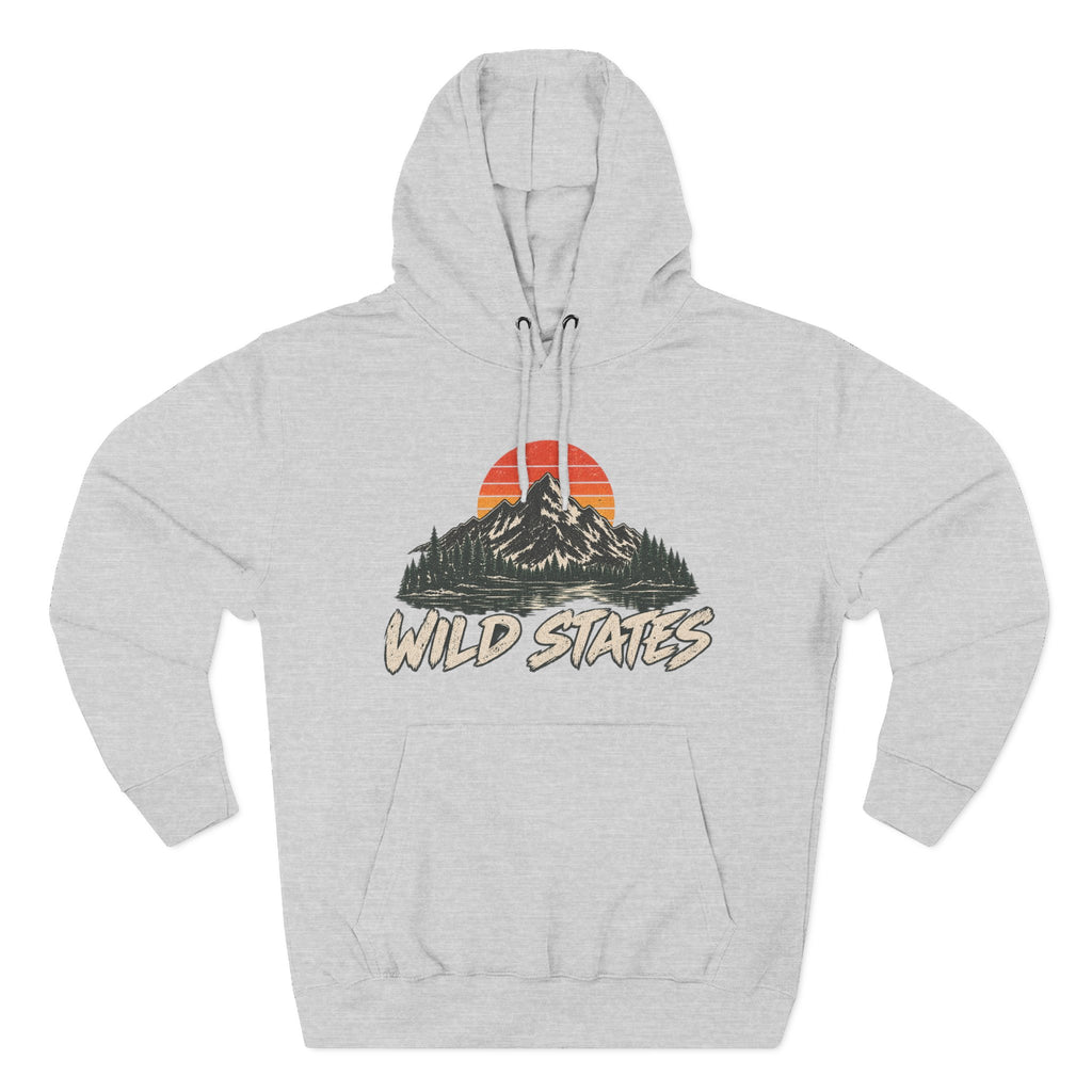 Wild States Mountain Hoodie — Retro Sunset Outdoor Pullover