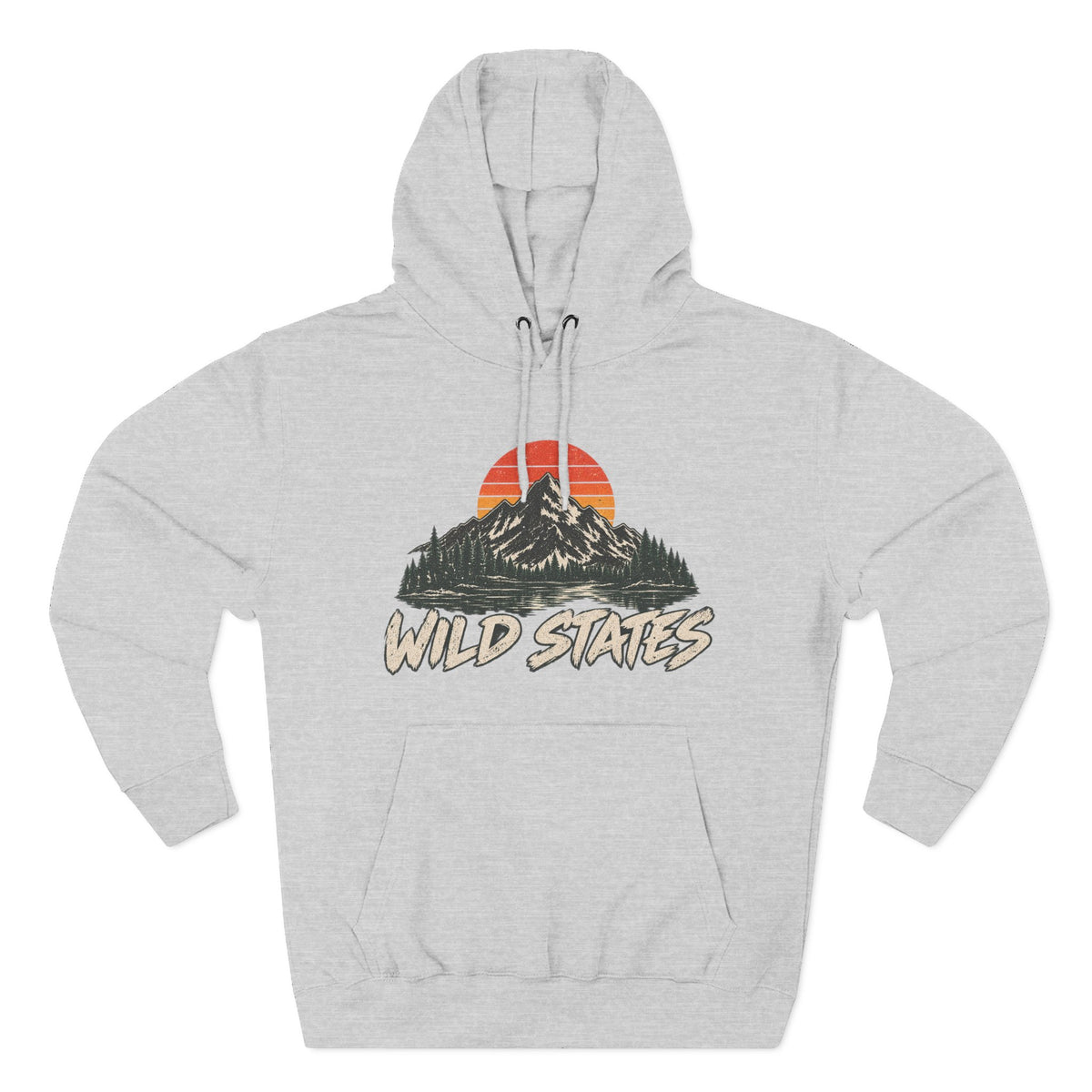Wild States Mountain Hoodie — Retro Sunset Outdoor Pullover