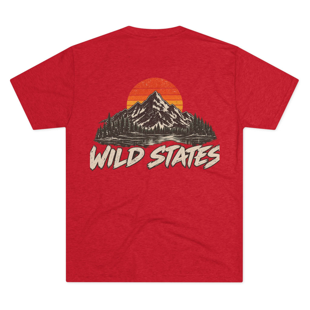 Wild States Mountain T-Shirt — Vintage Sunset Outdoor Adventure Tee
