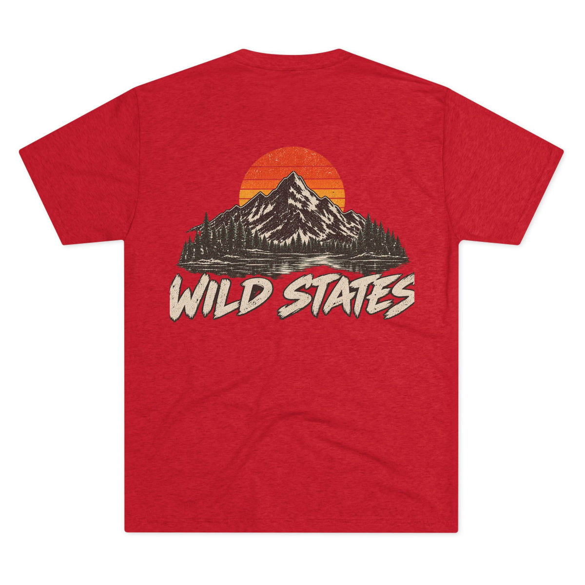 Wild States Mountain T-Shirt — Vintage Sunset Outdoor Adventure Tee