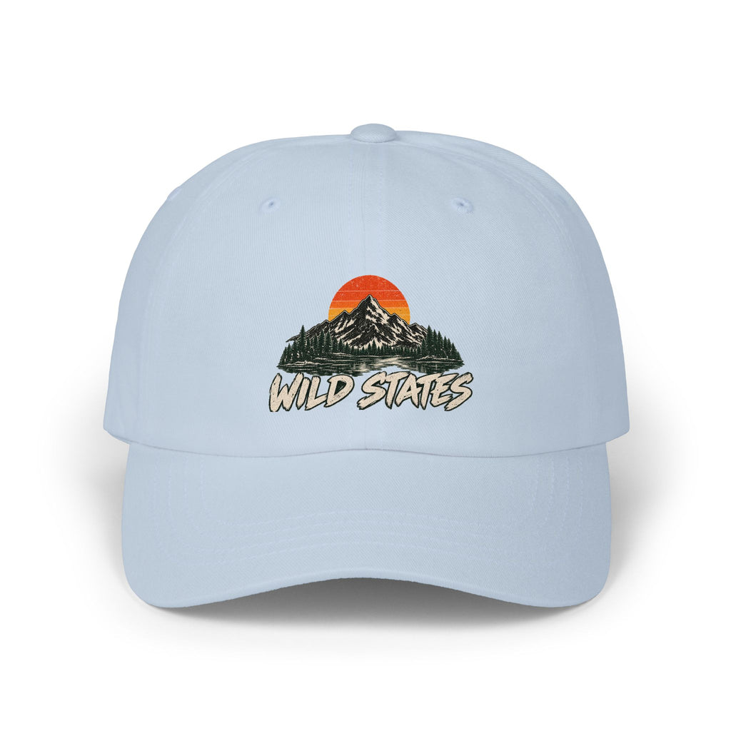 Dad Cap — 'Wild States' Mountain Sunset Embroidered Hat