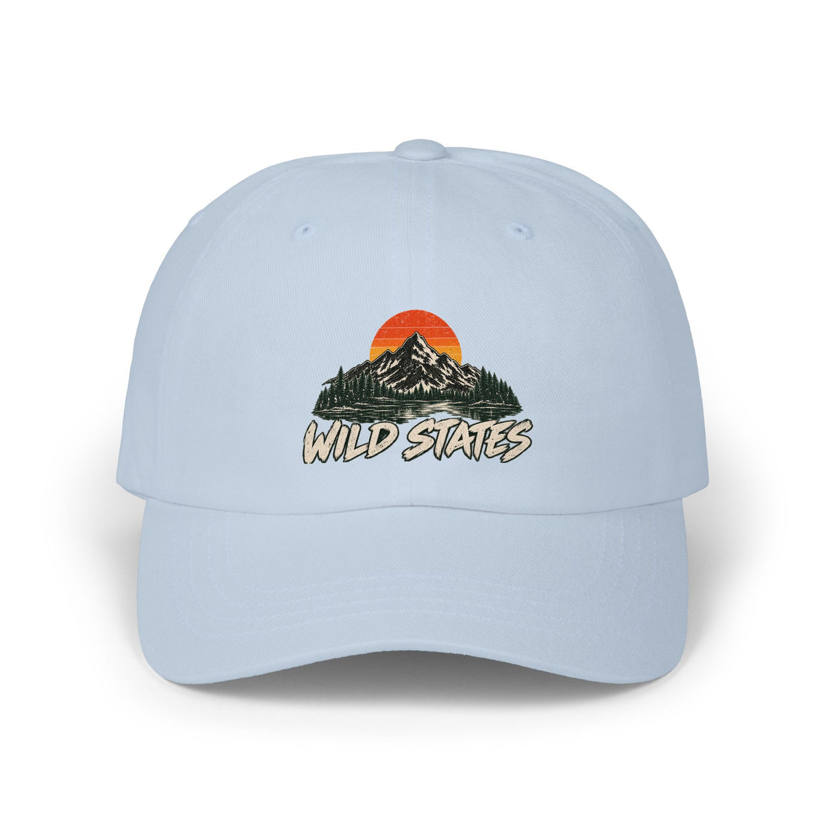 Dad Cap — 'Wild States' Mountain Sunset Embroidered Hat