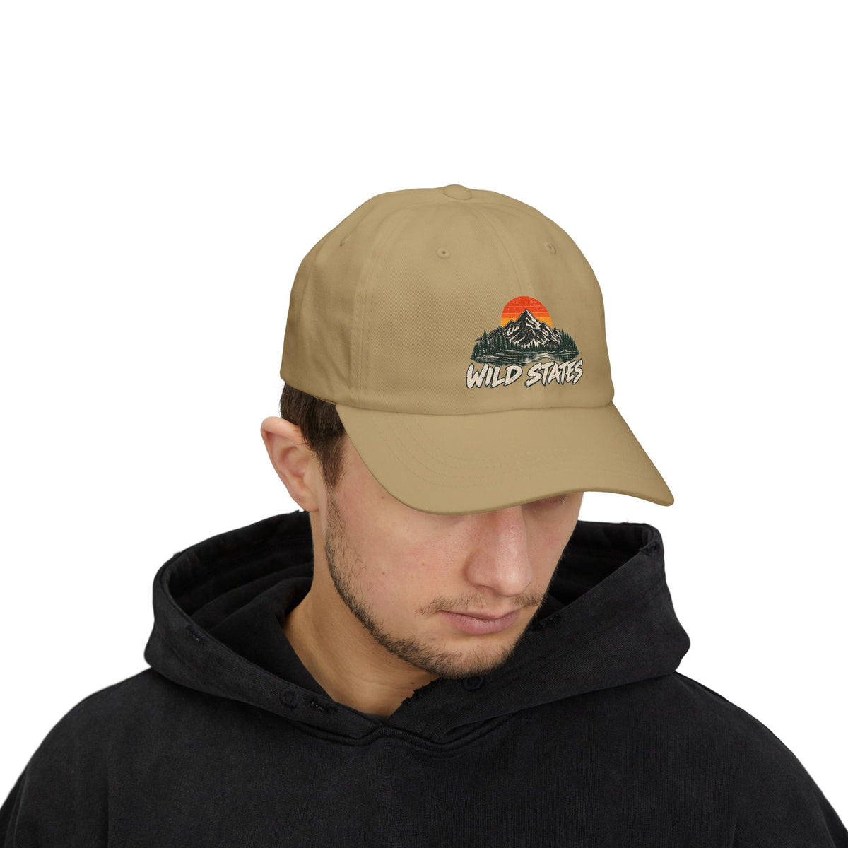 Dad Cap — 'Wild States' Mountain Sunset Embroidered Hat
