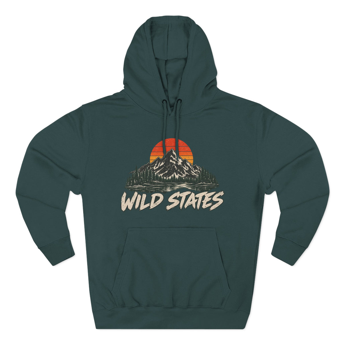 Wild States Mountain Hoodie — Retro Sunset Outdoor Pullover