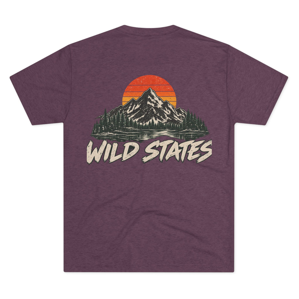 Wild States Mountain T-Shirt — Vintage Sunset Outdoor Adventure Tee
