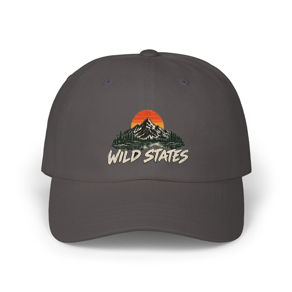 Dad Cap — 'Wild States' Mountain Sunset Embroidered Hat