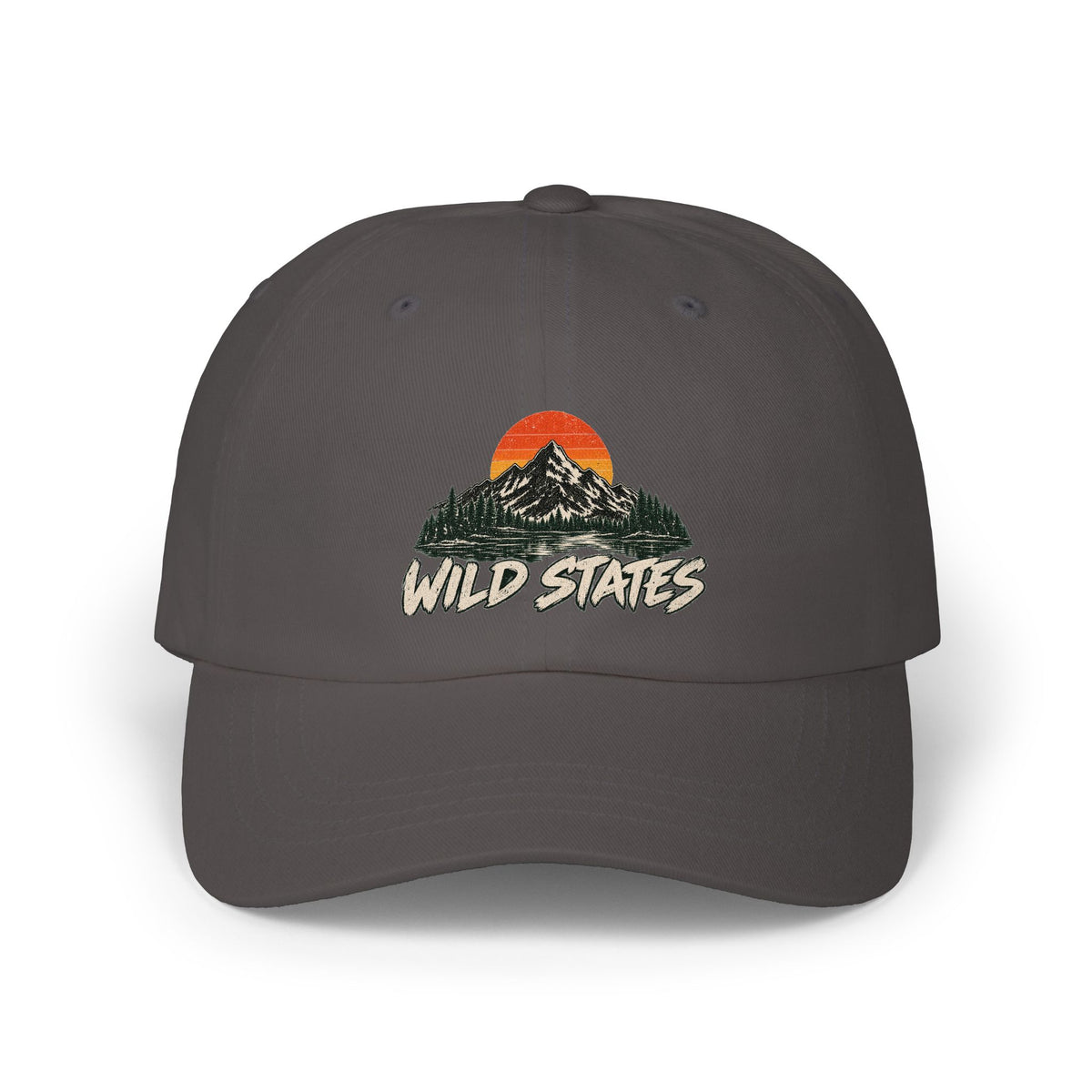 Dad Cap — 'Wild States' Mountain Sunset Embroidered Hat