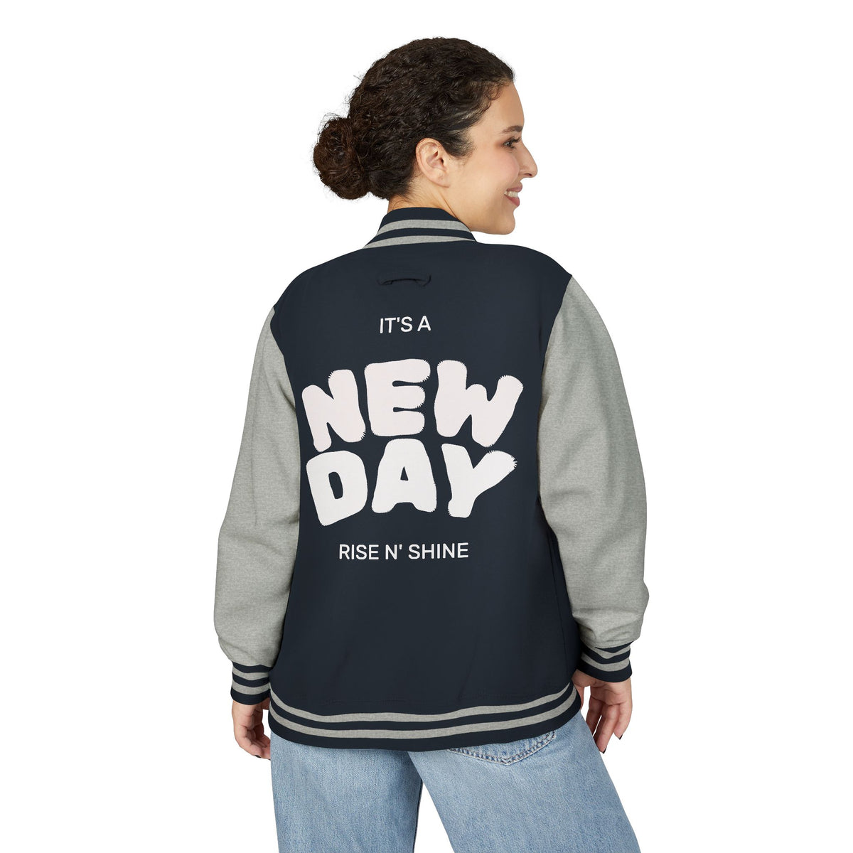 Letterman Jacket - "It's a New Day" Rise N' Shine Varsity Jacket