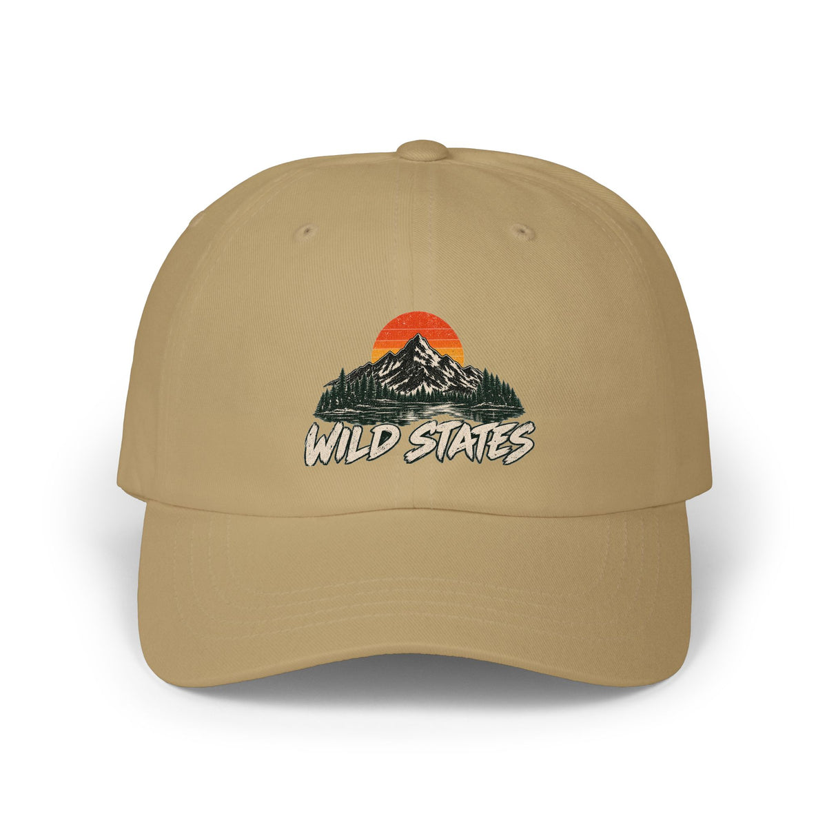 Dad Cap — 'Wild States' Mountain Sunset Embroidered Hat
