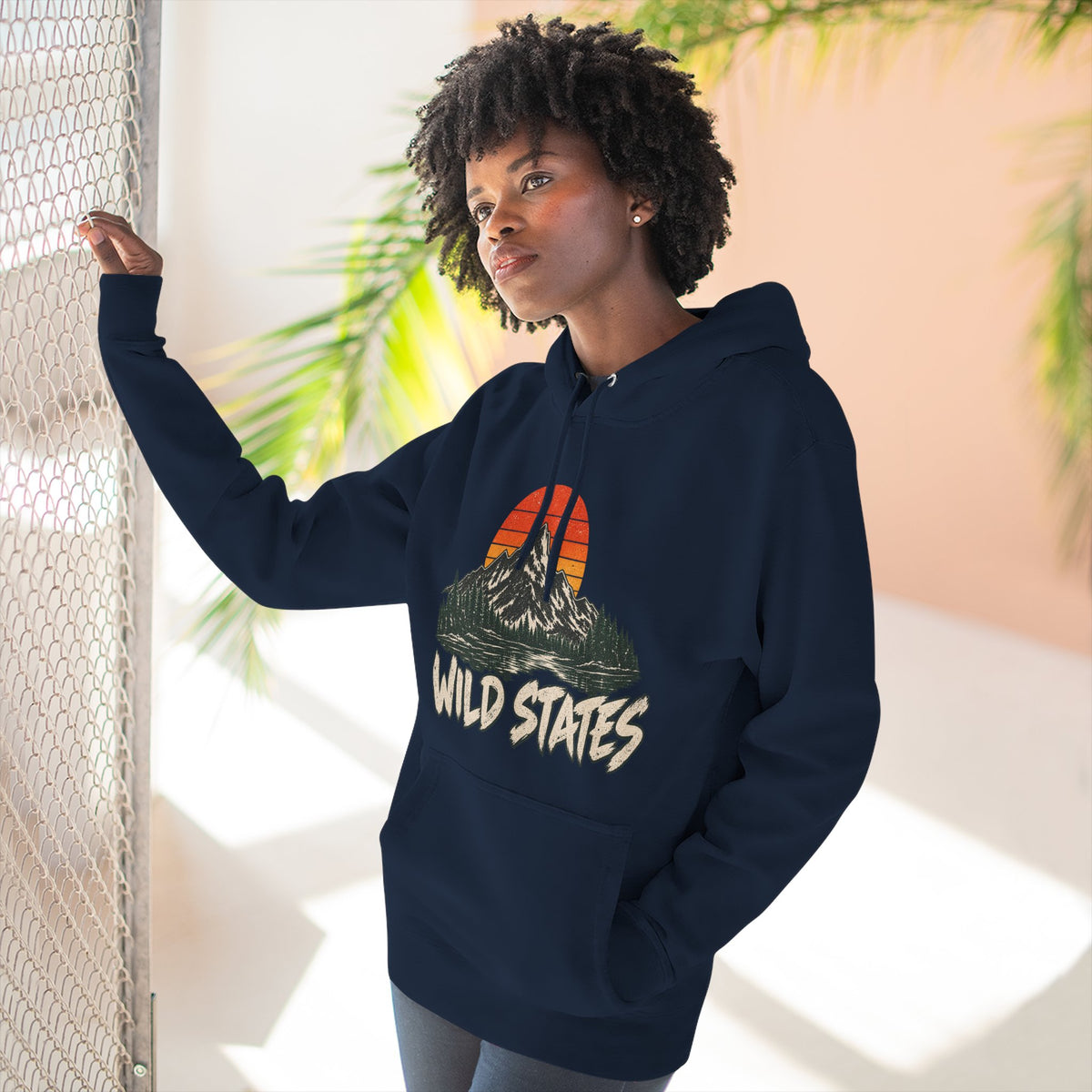 Wild States Mountain Hoodie — Retro Sunset Outdoor Pullover