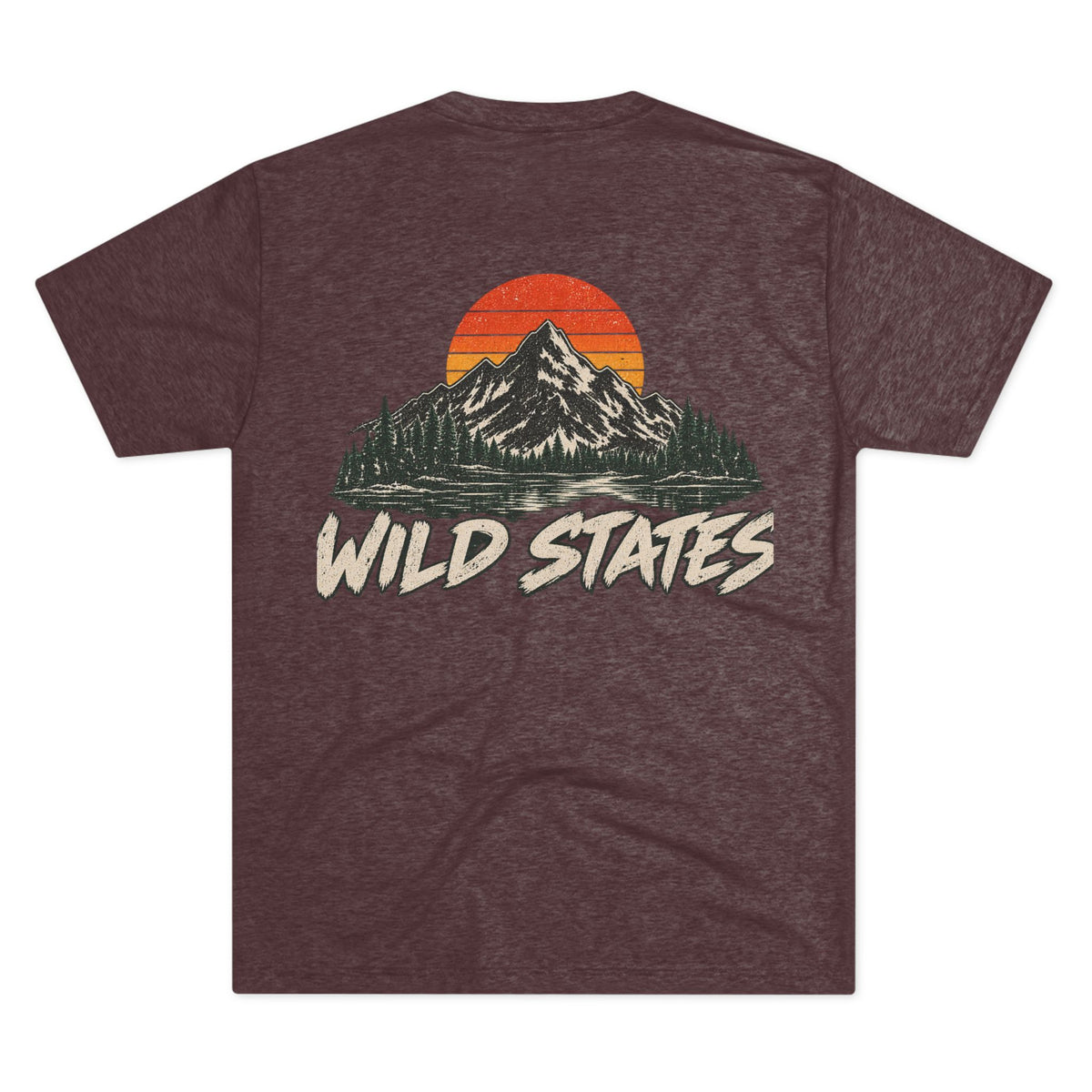Wild States Mountain T-Shirt — Vintage Sunset Outdoor Adventure Tee